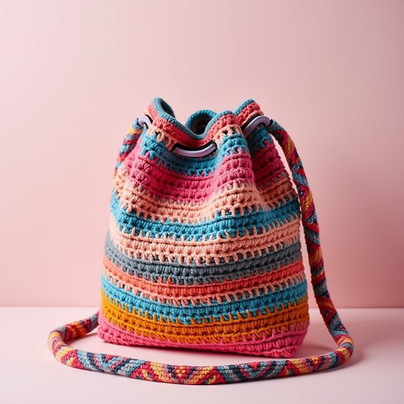 stylish textured drawstring bag