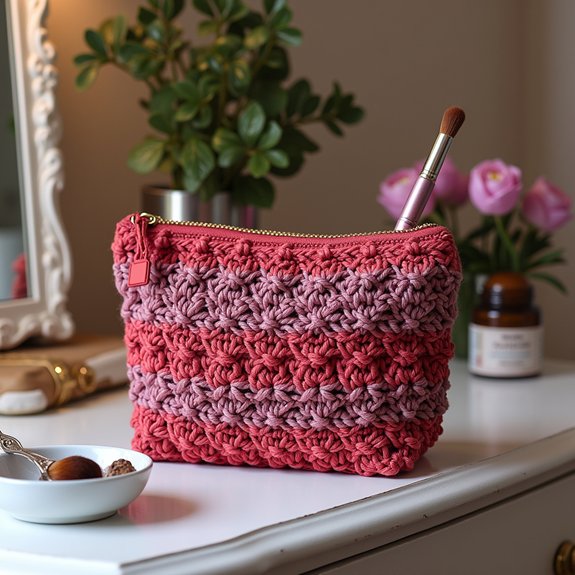 stylish textured makeup bag