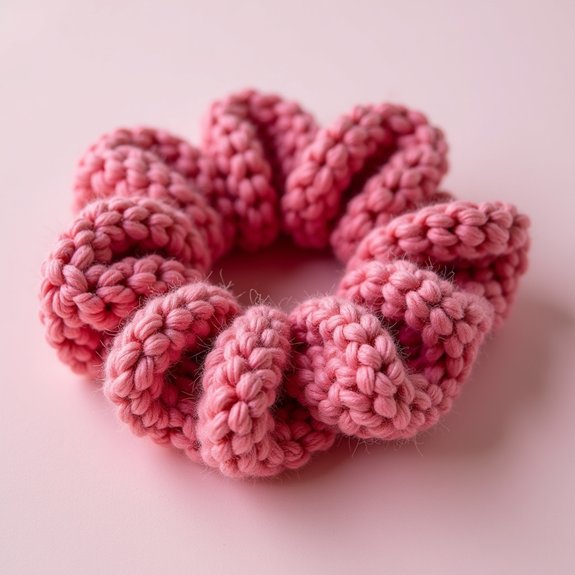 textured bobble stitch scrunchie