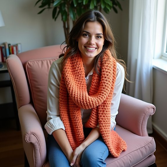 textured scarf with ripples