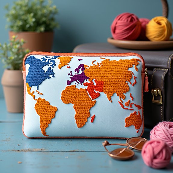 travel themed protective map holder