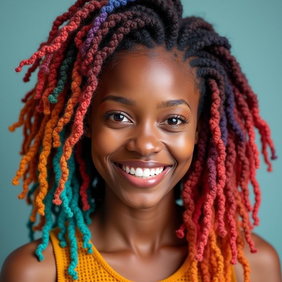 vibrant crochet locs hairstyle
