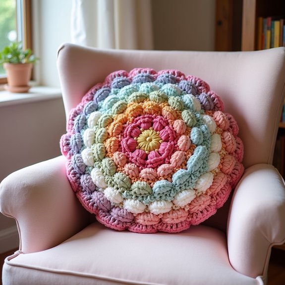 vibrant geometric cushion design