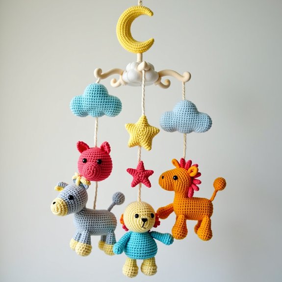 vibrant hanging infant decorations
