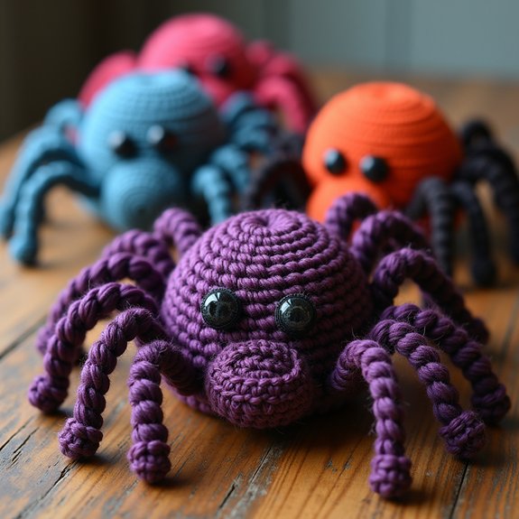 vibrant hats featuring spiders