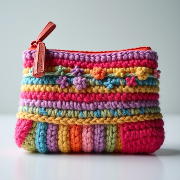 vibrant zippered coin pouch